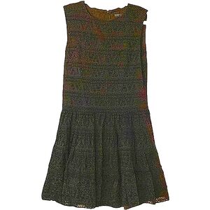 Zara Basic Womens Lace Overlay Drop Waist Fit & Flare Minidress Black ASO Sz MED